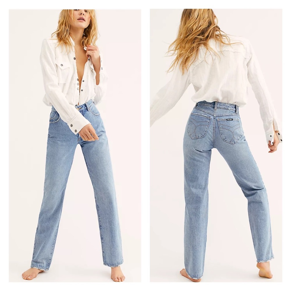 Rolla's Classic Straight Jeans Blue Cotton Size 24